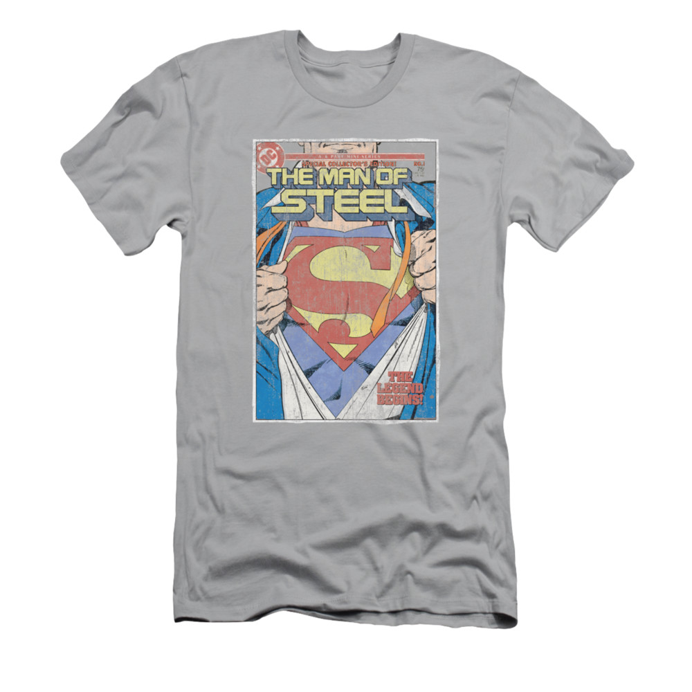 Superman Shirt Slim Fit Comic No.1 Silver TShirt Superman Comic No.1 Shirts
