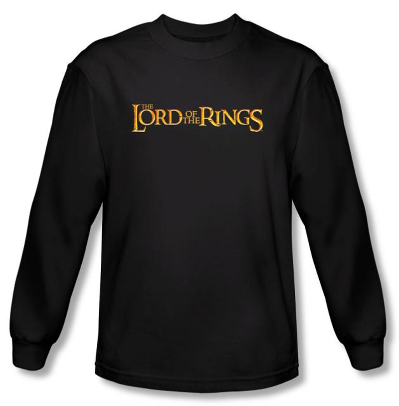 The Lord Of The Rings Long Sleeve TShirt LOTR Logo Black Tee Shirt Lord Of The Rings Logo Shirts