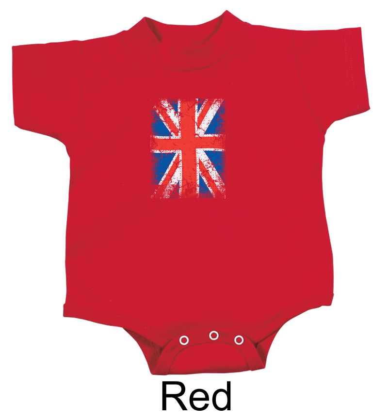 Union Jack Romper British UK Flag Small Print Infant Baby Creeper