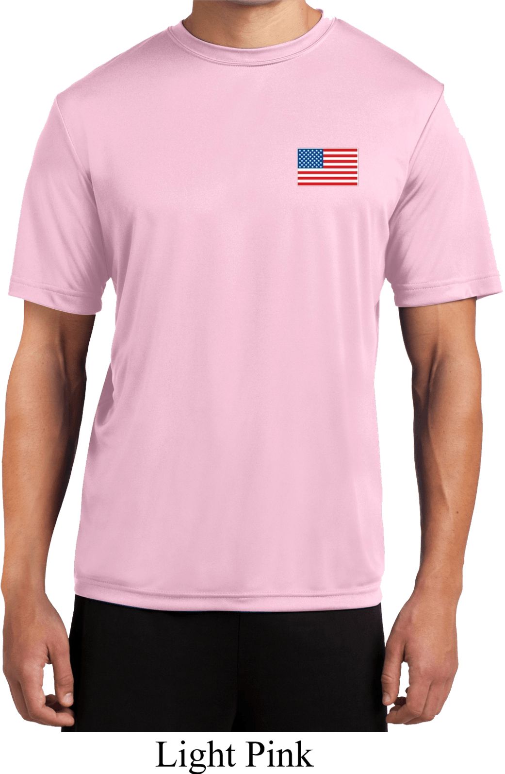 US Flag Pocket Print Mens Moisture Wicking Shirt - US Flag Mens Shirts
