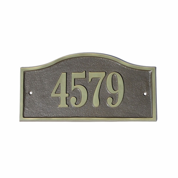 Arch Address Sign Solid Cast Brass