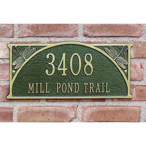 Dragonfly Address Plaque House Number Sign For Wall or Optional Lawn Mount