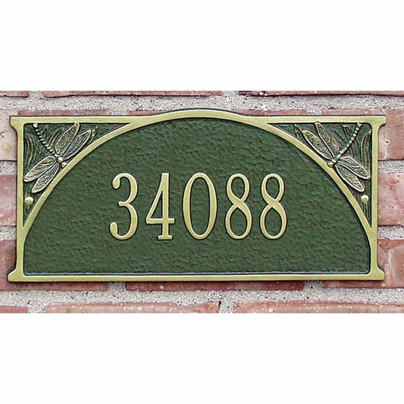 Dragonfly Address Plaque House Number Sign For Wall or Optional Lawn Mount