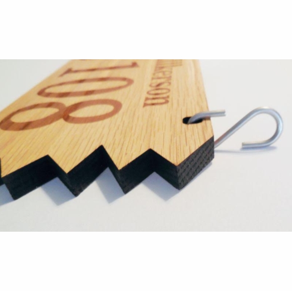 Hanging Wood Address Plaque with Sawtooth Edges, Rustic Look One or