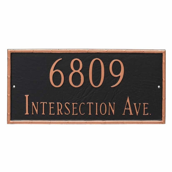 Decorative Home Address Plaque With Two Lines For Wall or Optional Lawn Mount