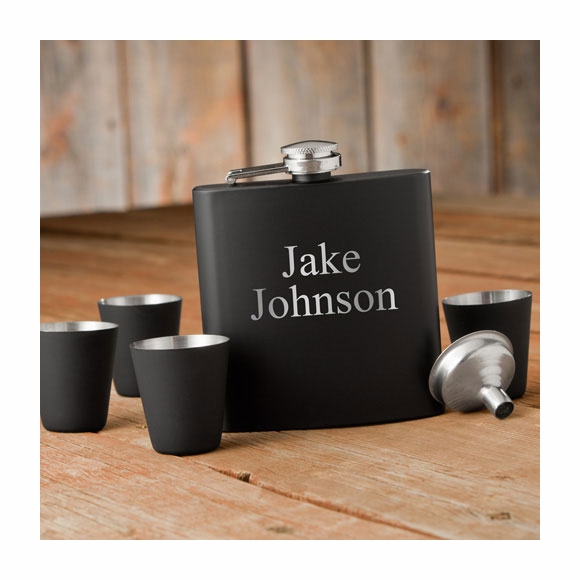 Personalized Flask & Shot Glass Gift Set