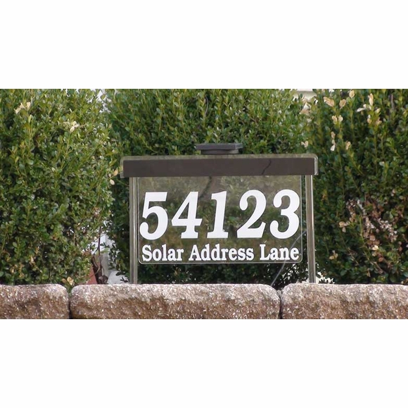 Solar Lighted Address Sign Large