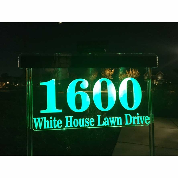Solar Lighted Address Sign Large