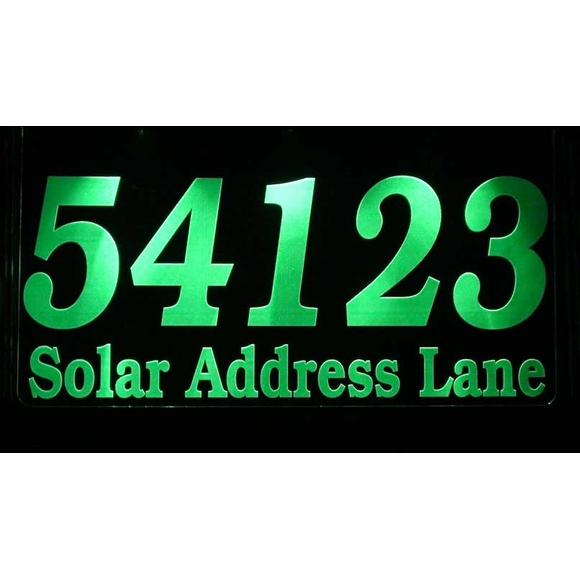 Solar Lighted Address Sign Large