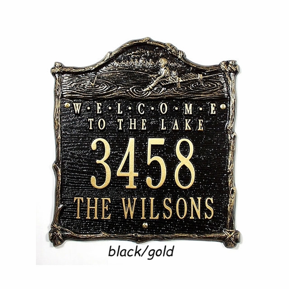 to the Lake Address Sign Custom Metal House Number Plaque