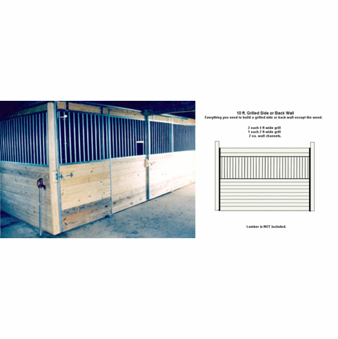 Horse Stall Grilled Side or Back Wall Package Galvanized 10ft