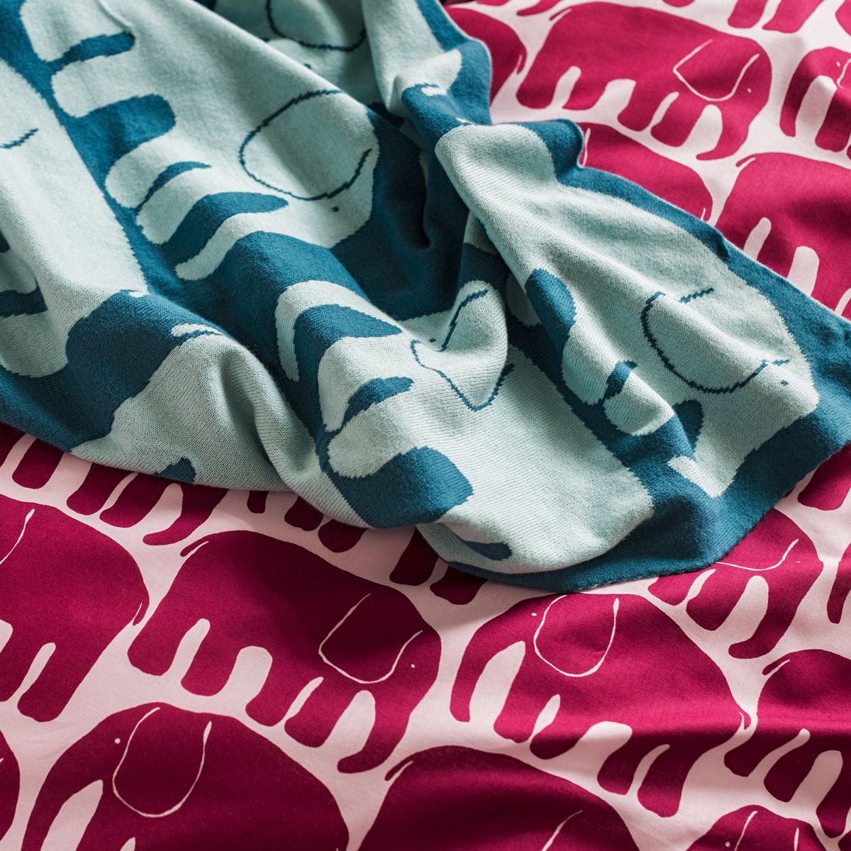 Finlayson Elefantti Blue / Turquoise Baby Blanket Blankets