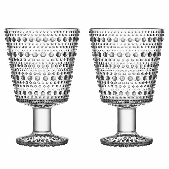 ittala Kastehelmi Clear Universal Glass Set of 2 Made in Finland