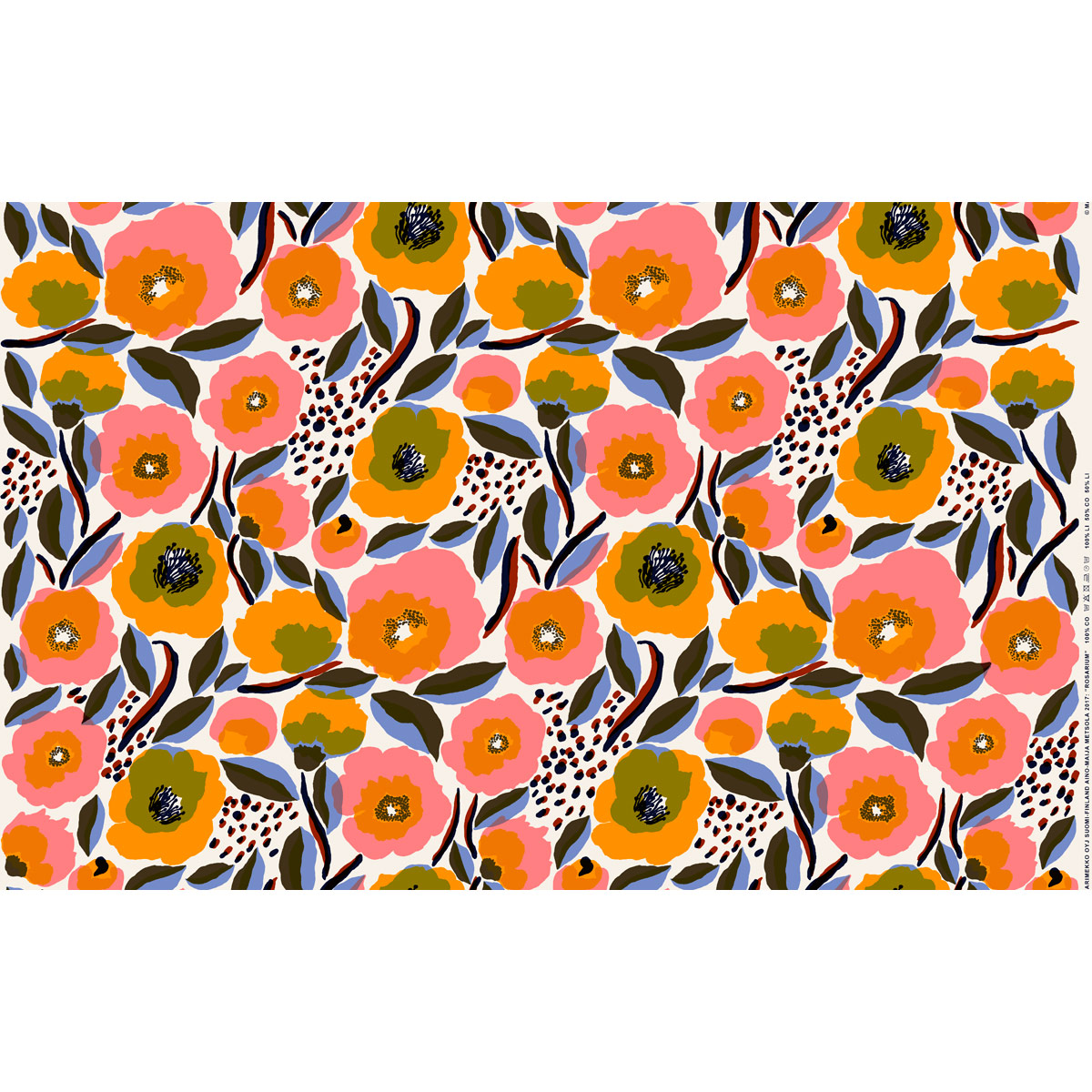 Marimekko Rosarium Acryliccoated Cotton Fabric Made in Finland