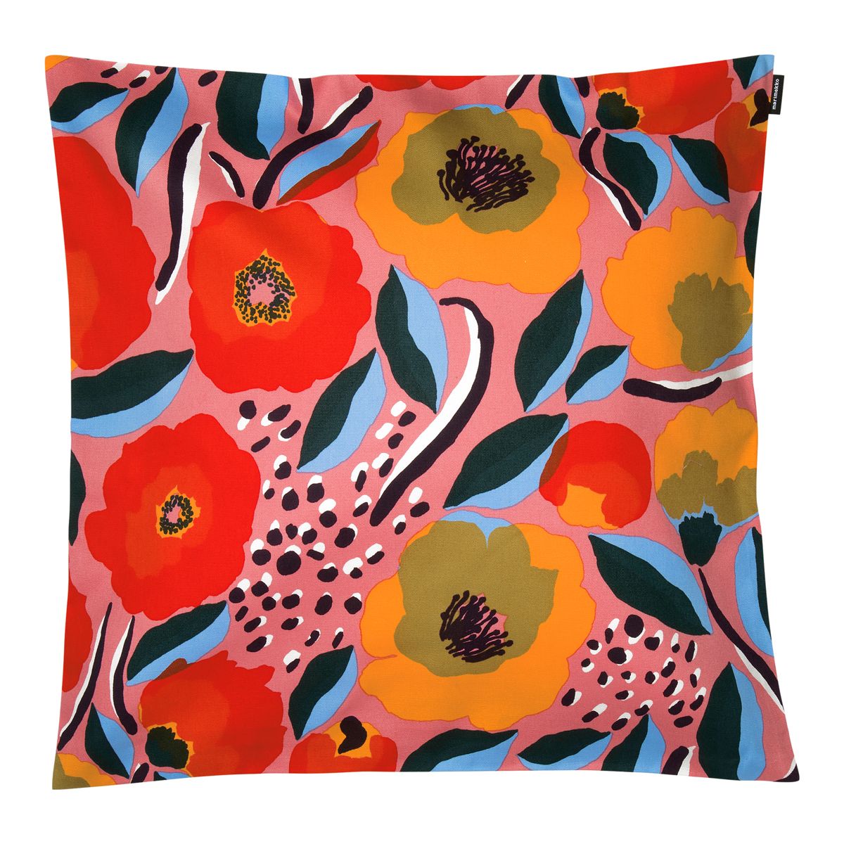 Marimekko Rosarium Pink / Multi Large Throw Pillow Throw Pillows