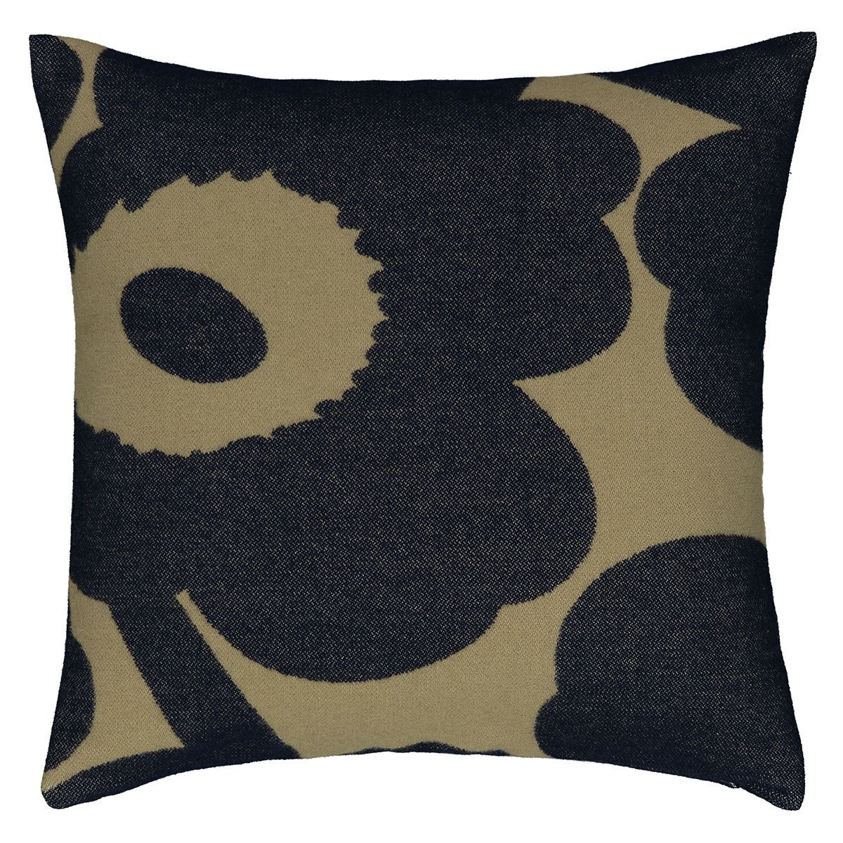 Marimekko Unikko Navy / Olive Large Throw Pillow Throw Pillows