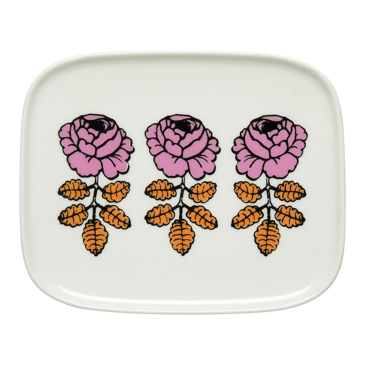 Marimekko Vihkiruusu Fuchsia / Ochre Small Plate Marimekko Plates