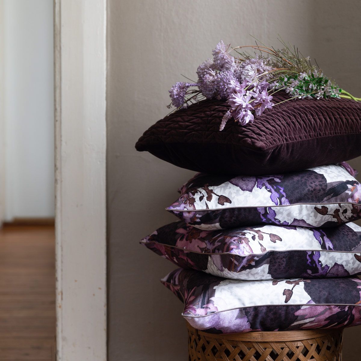 Pentik Laventeli Burgundy Throw Pillow Pentik Throw Pillows, Blankets