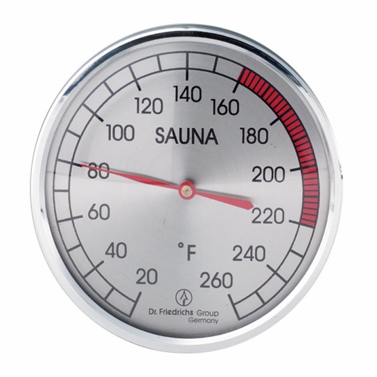 Sauna Thermometer 4" Chrome Toned Sauna Thermometers & Hygrometers