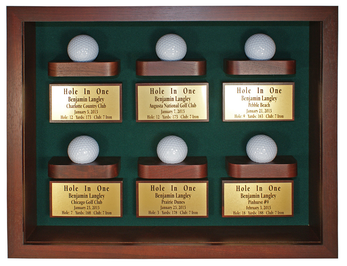 6 Holes in One Shadow Box Display