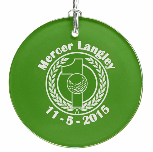 Hole-In-One Green Glass Holiday Ornament