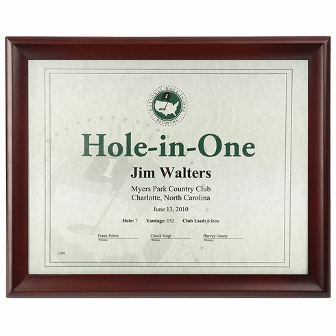 Walnut Hole-In-One Certificate Frame