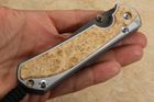 Chris Reeve Large Sebenza 31 Box Elder and Boomerang Damascus #15
