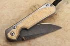 Chris Reeve Large Sebenza 31 Box Elder & Raindrop Damascus #8
