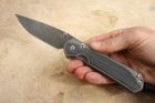 Chris Reeve Large Sebenza 31 - Black Micarta & Boomerang Damascus