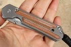 Chris Reeve Small Sebenza 21 Natural Micarta Inlay Tanto Folding Knife