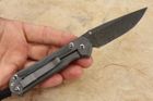 Chris Reeve Small Sebenza 31 Black Micarta & Ladder Damascus