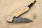 Chris Reeve Small Sebenza 31 Box Elder & Ladder Damascus #8