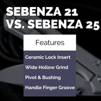 Large Sebenza 21 vs Sebenza 25 Knife Models