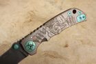 Sparan Harsey Folding Knife - Plague Doctor Green - Damascus