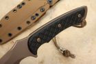 Spartan Blades Ares Flat Dark Earth & Black Micarta Fixed Blade - Tan Kydex Sheath