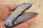 Spartan Harsey Folder 3.25" Chad Nichols Damascus - Blue Hardware