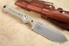 White River Firecraft FC4 - OD Green and Orange Micarta - Leather Sheath