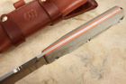 White River Firecraft FC4 - OD Green and Orange Micarta - Leather Sheath