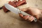 White River Firecraft FC4 - OD Green and Orange Micarta - Leather Sheath