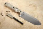 White River Firecraft FC5 - OD Green and Orange Micarta - Leather Sheath