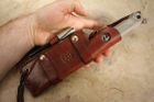 White River Firecraft FC5 - OD Green and Orange Micarta - Leather Sheath