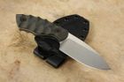 White River GTI 3 - Black and Olive Drab Linen Micarta Fixed Blade