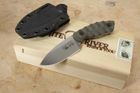 White River GTI 3 - Black and Olive Drab Linen Micarta Fixed Blade