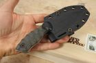 White River GTI 3 - Black and Olive Drab Linen Micarta Fixed Blade