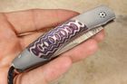 William Henry B12 Blue Heat - Copper Wave Damascus and Mokume