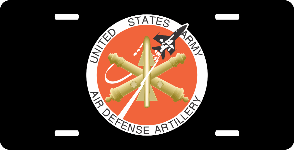 Army Air Defense Artillery Seal License Plate