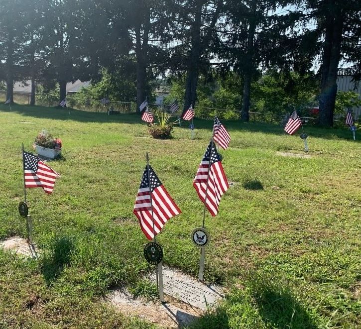 U.S. Army Flag Holder Grave Marker with 12x18 American Flag
