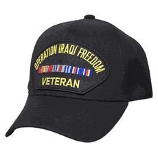 Operation Iraqi Freedom Veteran Patch Baseball Cap-Black - Stars...