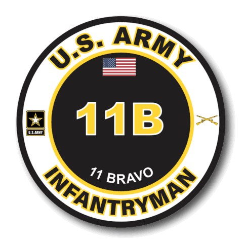 3S MOTORLINE 2-Pack White 8" 11B Infantry Decal Sticker - Die Cut Vinyl, No Background, Matte Finish - View #3