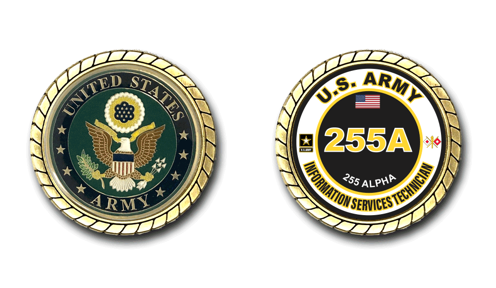 US Army 255A Information Services Technician MOS Challenge Coin - US ...